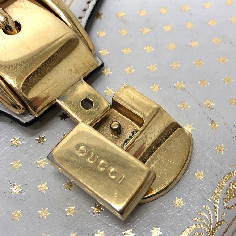 GUCCI Authentic White Leather Sylvie Shoulder Bag - Picture 12 of 16